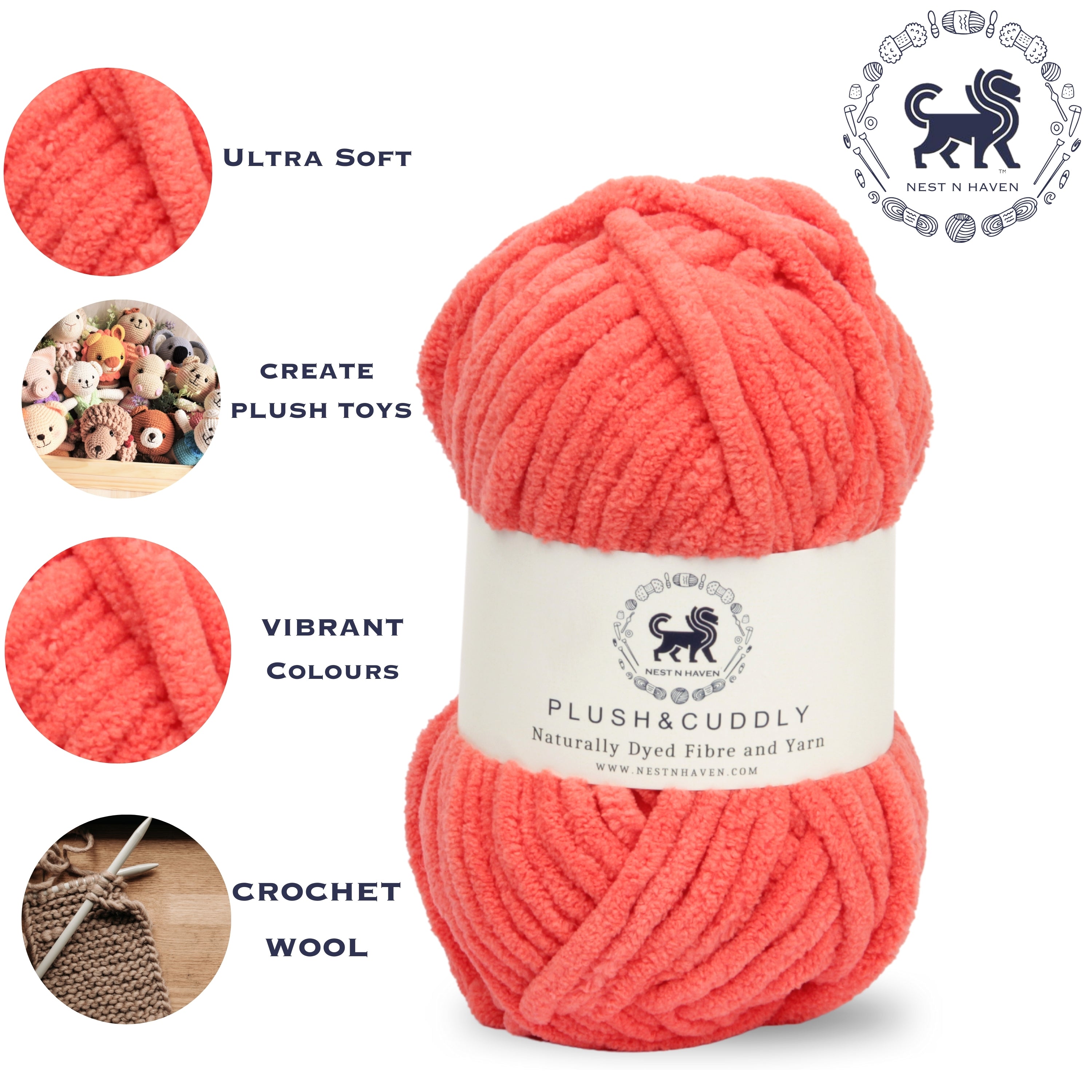 Plush and Cuddly Yarn (100 gram) - Coral
