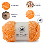 Ice Velvet Yarn, Chenille Supersoft Hand Knitting yarn Ball: (100 Gram) Dark Peach