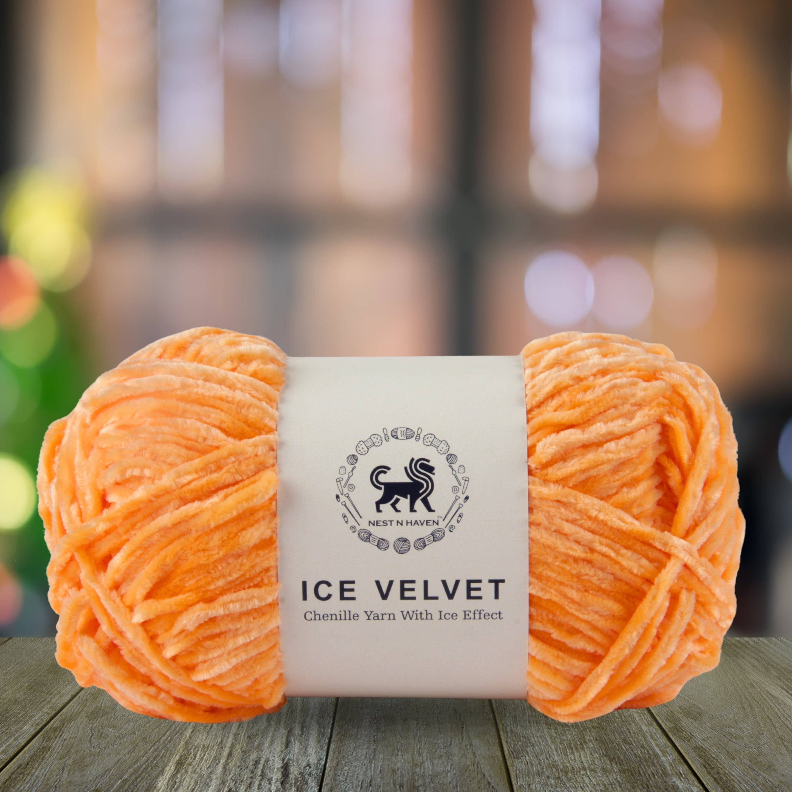 Ice Velvet Yarn, Chenille Supersoft Hand Knitting yarn Ball: (100 Gram) Dark Peach