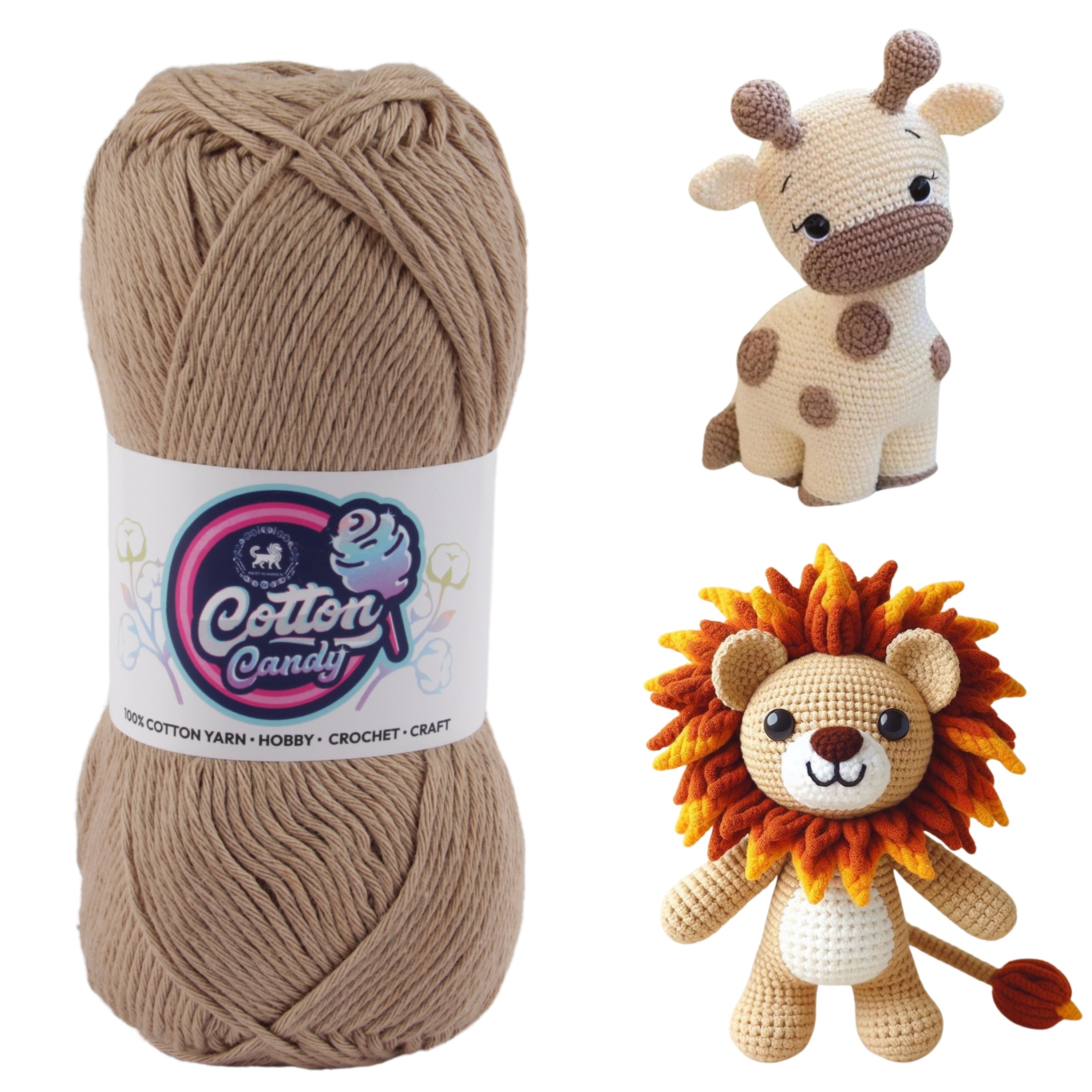 Cotton Candy Cotton Yarn (100 gram) - Dark Beige