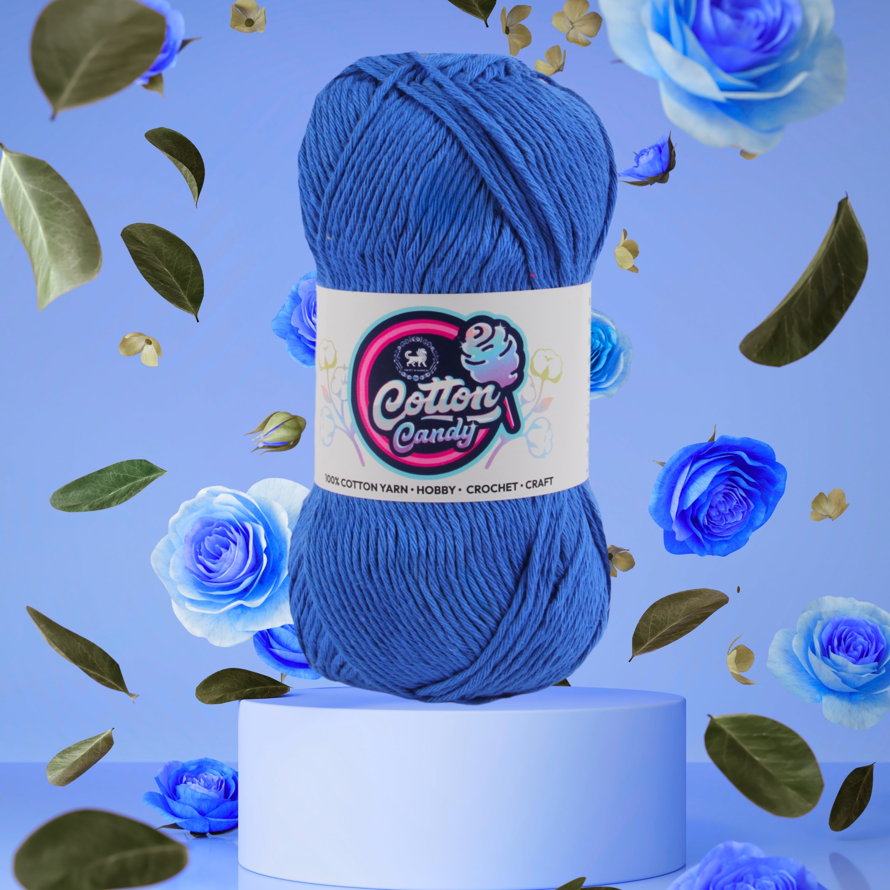Cotton Candy Cotton Yarn (100 gram) - Dark Blue