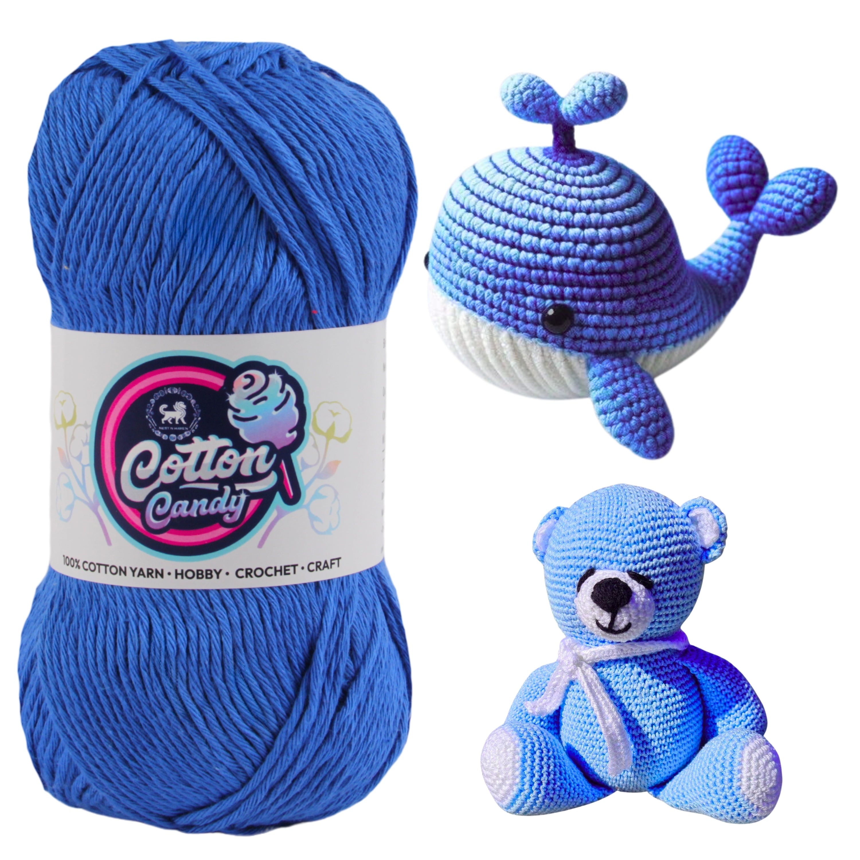 Cotton Candy Cotton Yarn (100 gram) - Dark Blue