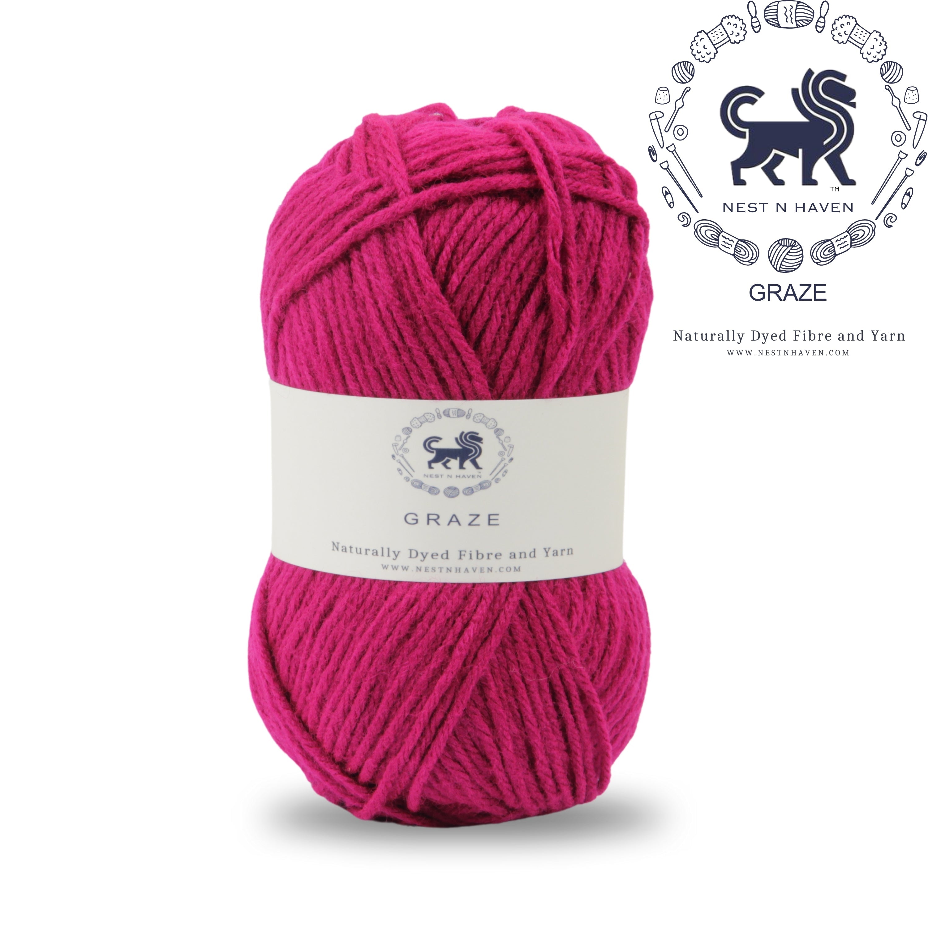 Graze Hand Knitting and Crochet Bulky Yarn (100 gram) - Dark Pink