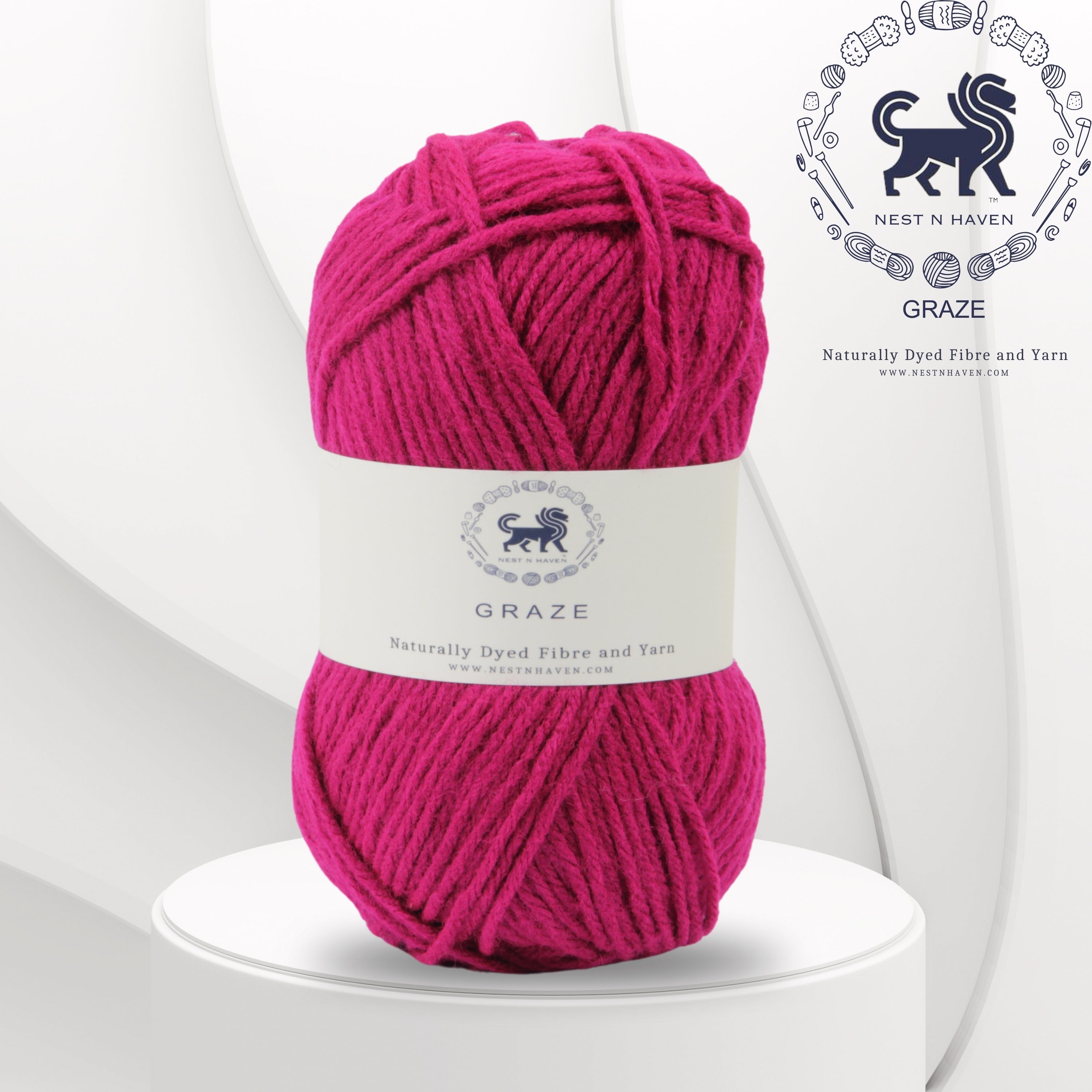 Graze Hand Knitting and Crochet Bulky Yarn (100 gram) - Dark Pink