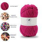 Graze Hand Knitting and Crochet Bulky Yarn (100 gram) - Dark Pink