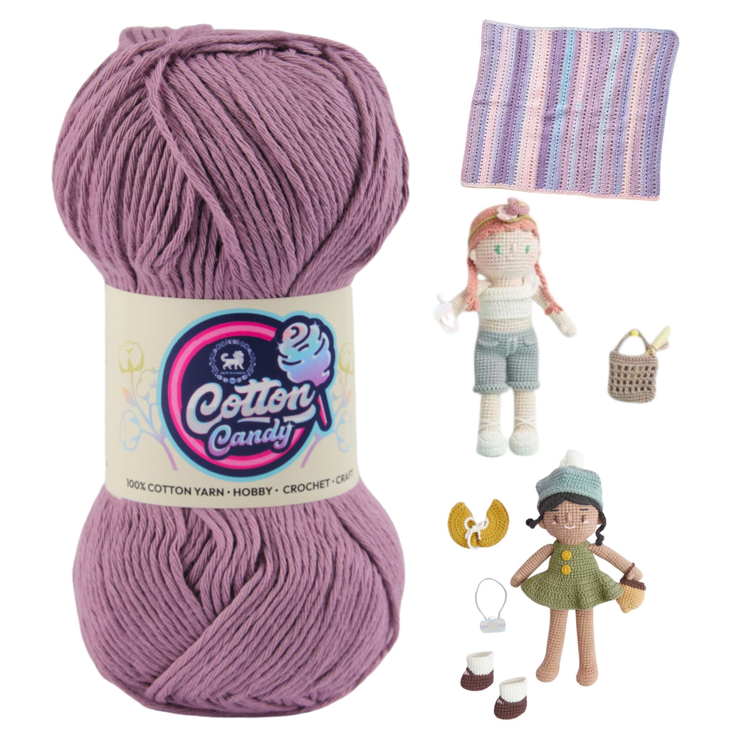 Cotton Candy Cotton Yarn (100 gram) - Deep Purple