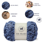 Ice Velvet Yarn, Chenille Supersoft Hand Knitting yarn Ball: (100 Gram) Denim Blue