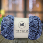Ice Velvet Yarn, Chenille Supersoft Hand Knitting yarn Ball: (100 Gram) Denim Blue