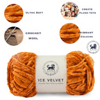 Ice Velvet Yarn, Chenille Supersoft Hand Knitting yarn Ball: (100 Gram) Golden Orange