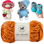 Ice Velvet Yarn, Chenille Supersoft Hand Knitting yarn Ball: (100 Gram) Golden Orange