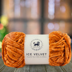 Ice Velvet Yarn, Chenille Supersoft Hand Knitting yarn Ball: (100 Gram) Golden Orange