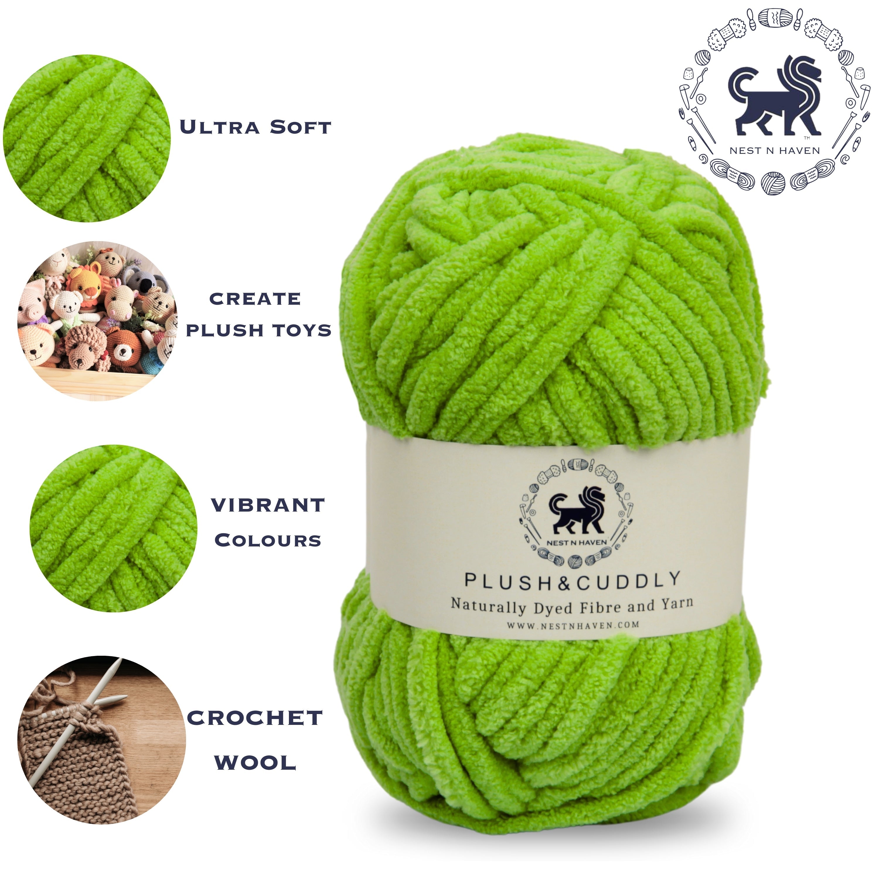 Plush and Cuddly Yarn (100 gram) - Green