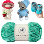 Ice Velvet Yarn, Chenille Supersoft Hand Knitting yarn Ball: (100 Gram) Green
