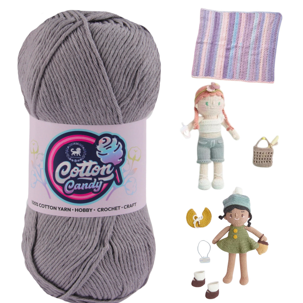 Cotton Candy Cotton Yarn (100 gram) - Gray