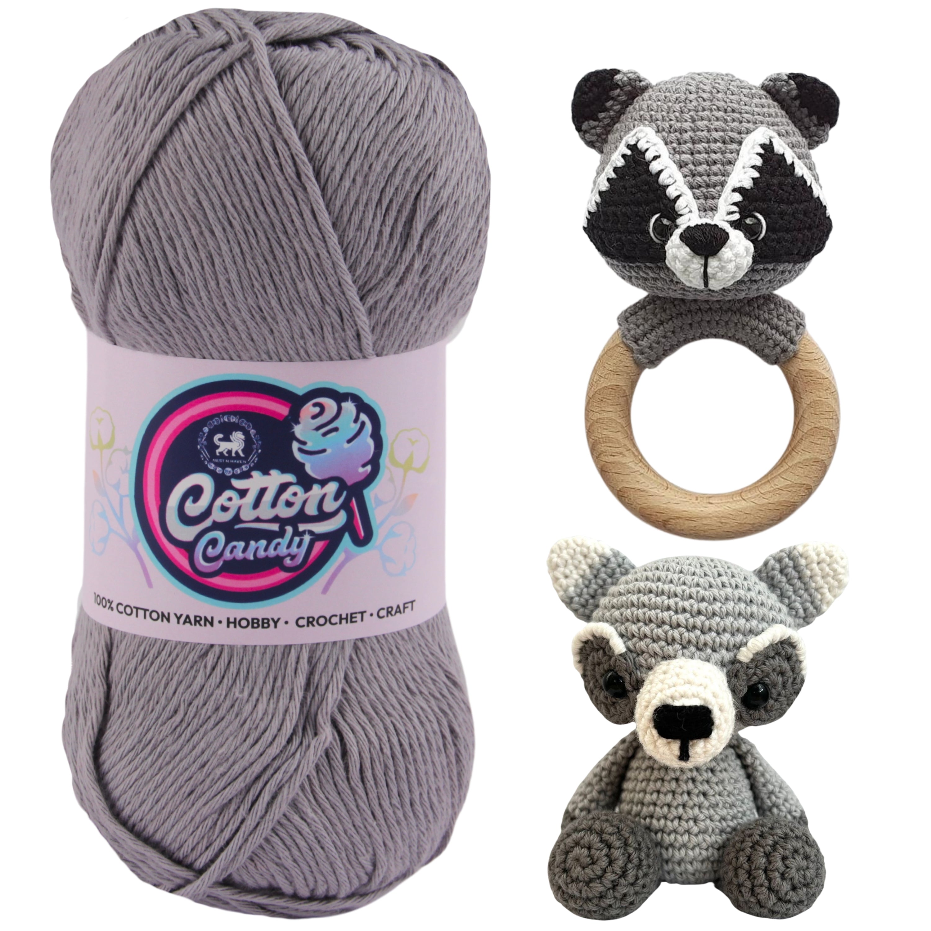 Cotton Candy Cotton Yarn (100 gram) - Gray