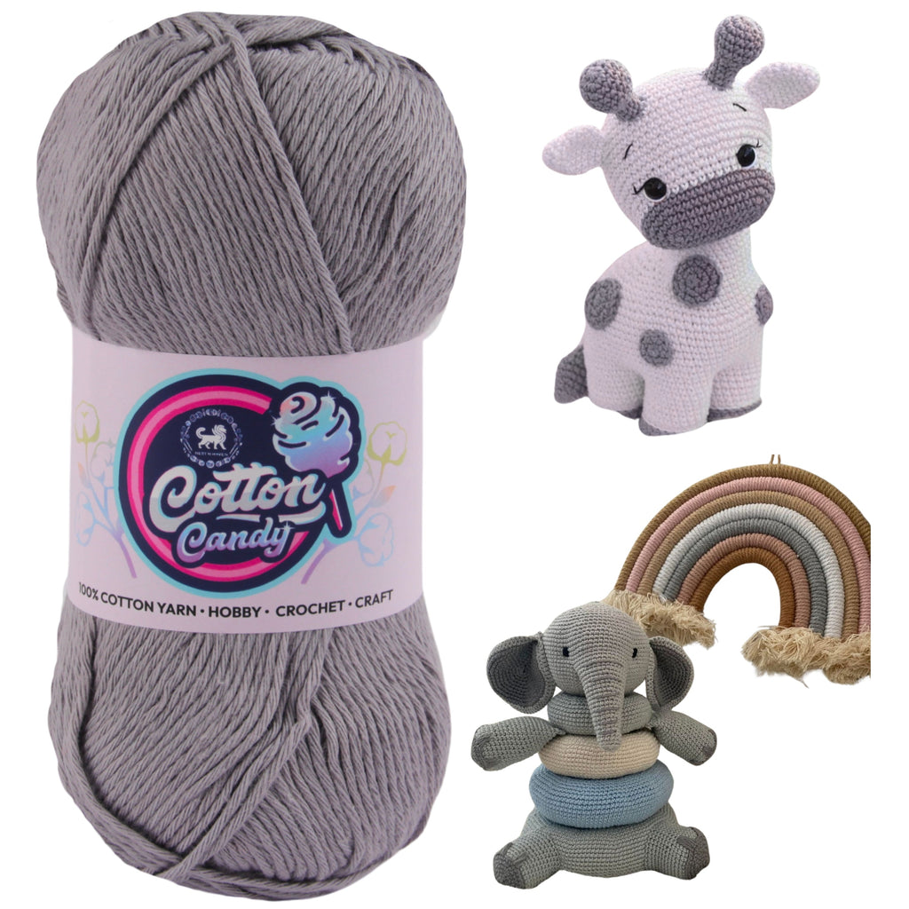 Cotton Candy Cotton Yarn (100 gram) - Gray