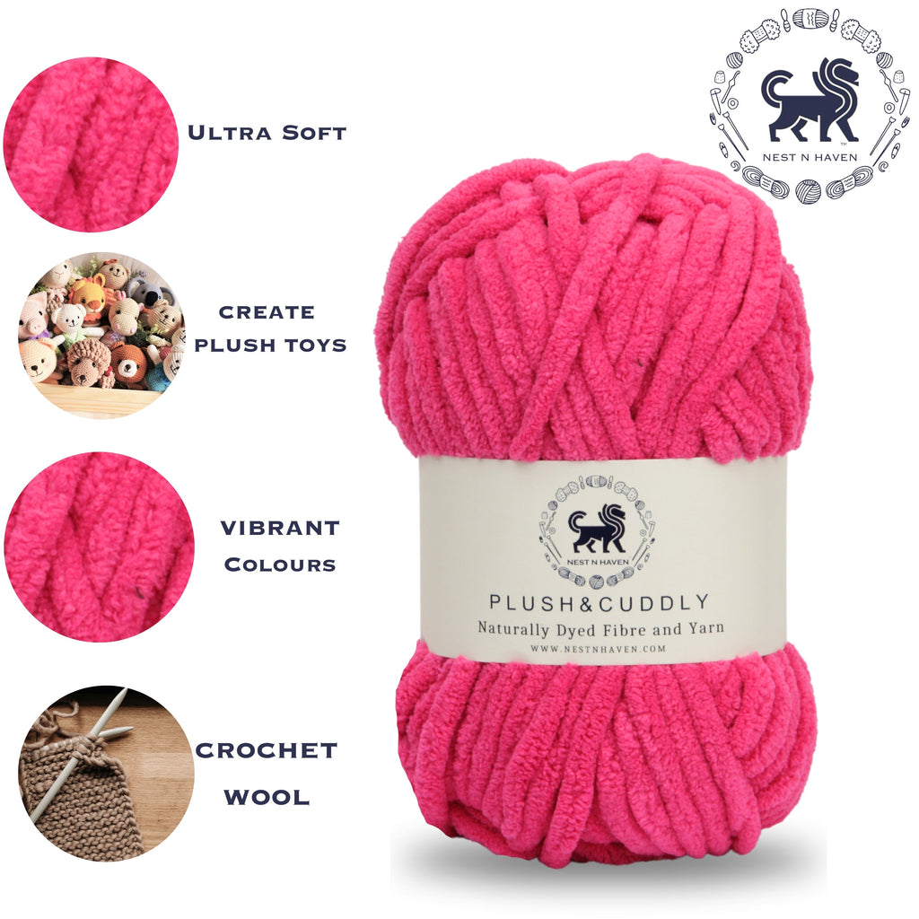 Plush and Cuddly Yarn (100 gram) - Hot Pink