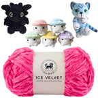 Ice Velvet Yarn, Chenille Supersoft Hand Knitting yarn Ball: (100 Gram) Hot Pink