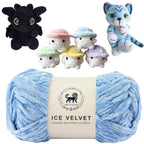 Ice Velvet Yarn, Chenille Supersoft Hand Knitting yarn Ball: (100 Gram) Ice Blue