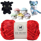 Ice Velvet Yarn, Chenille Supersoft Hand Knitting yarn Ball: (100 Gram) Lava Red
