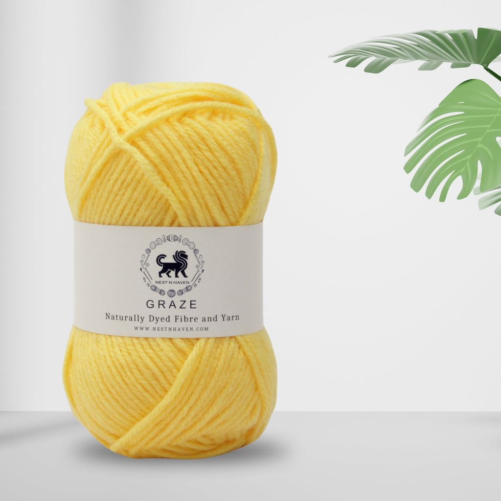 Graze Hand Knitting and Crochet Bulky Yarn (100 gram) - Lemon Yellow