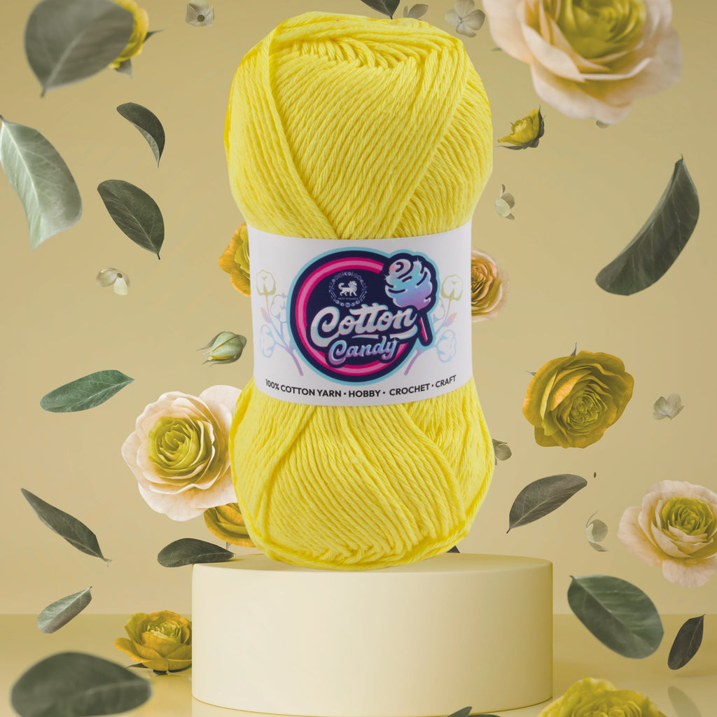 Cotton Candy Cotton Yarn (100 gram) - Light Yellow