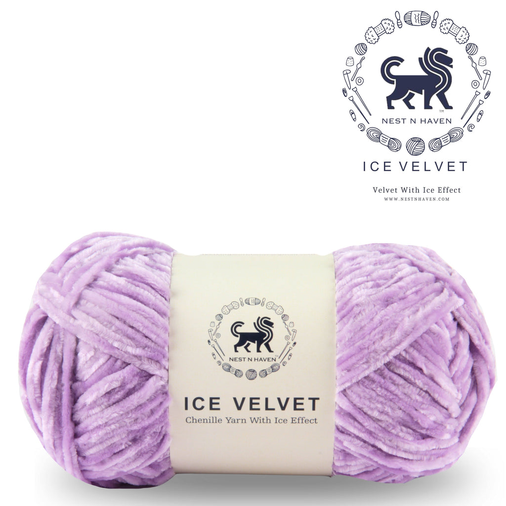 Ice Velvet Yarn, Chenille Supersoft Hand Knitting yarn Ball: (100 Gram) Lilac
