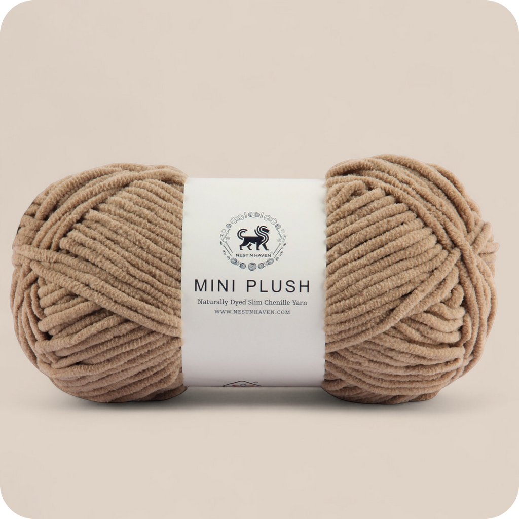 MINI Plush Chenille Yarn (100 gram) - Mouse Beige