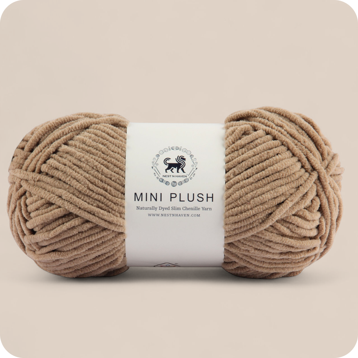 MINI Plush Chenille Yarn (100 gram) - Mouse Beige