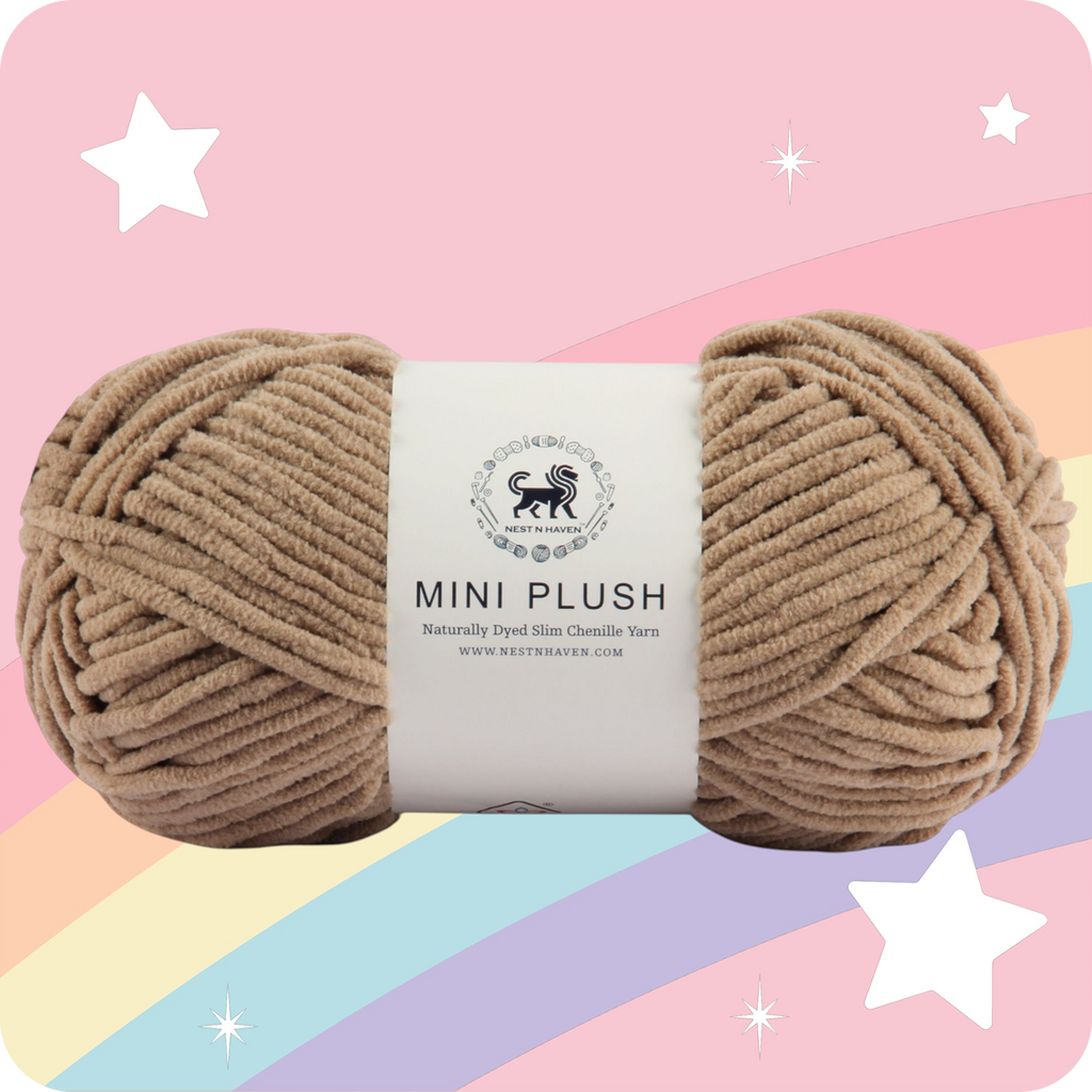 MINI Plush Chenille Yarn (100 gram) - Mouse Beige