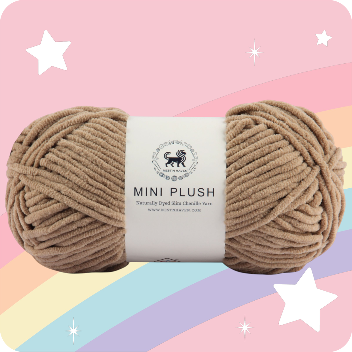 MINI Plush Chenille Yarn (100 gram) - Mouse Beige