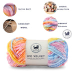 Ice Velvet Yarn, Chenille Supersoft Hand Knitting yarn Ball: (100 Gram) Multicolor