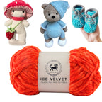 Ice Velvet Yarn, Chenille Supersoft Hand Knitting yarn Ball: (100 Gram) Off-White