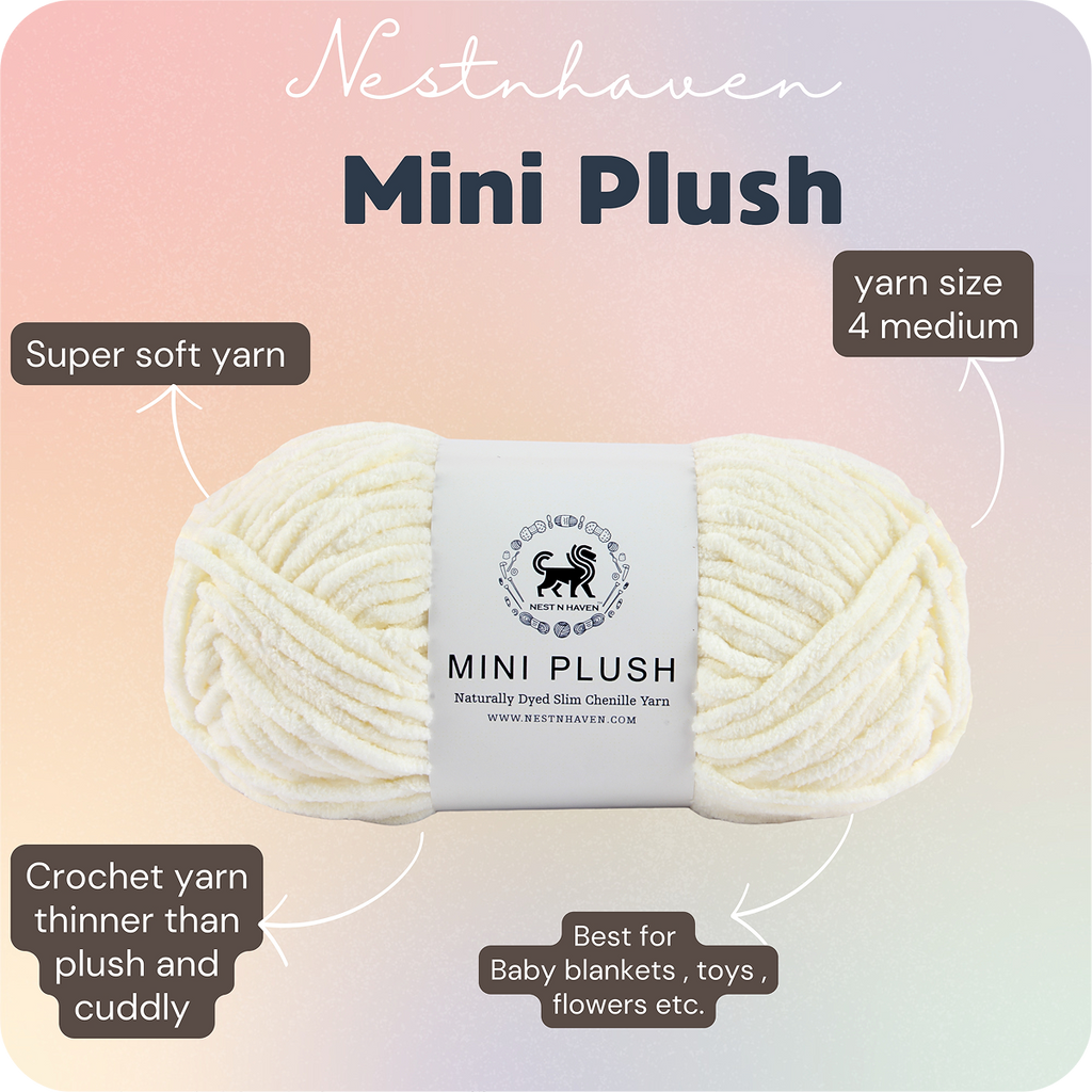 MINI Plush Chenille Yarn (100 gram) - Off White