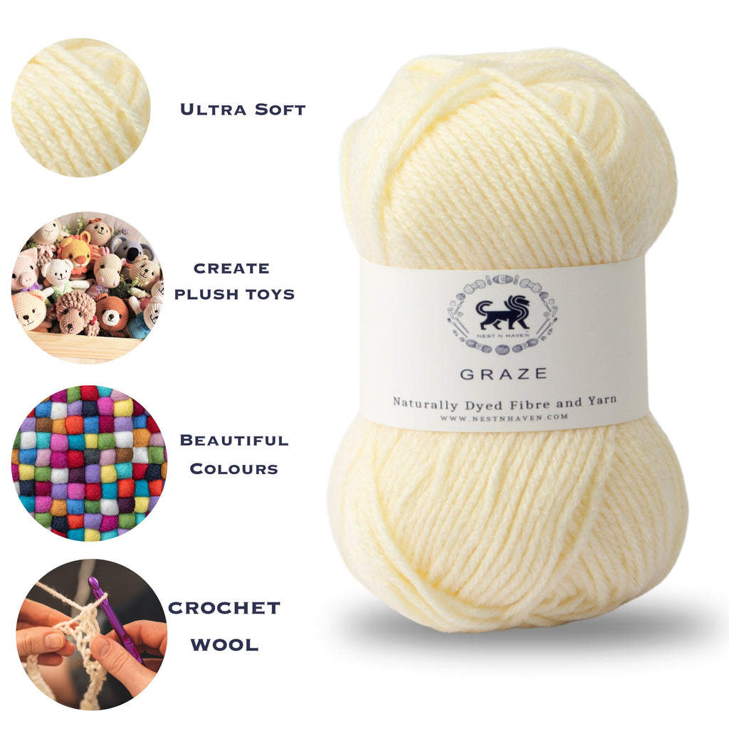 Graze Hand Knitting and Crochet Bulky Yarn (100 gram) - Off White