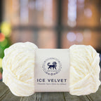 Ice Velvet Yarn, Chenille Supersoft Hand Knitting yarn Ball: (100 Gram) Off-White