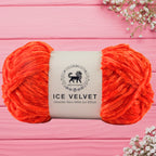Ice Velvet Yarn, Chenille Supersoft Hand Knitting yarn Ball: (100 Gram) Orange