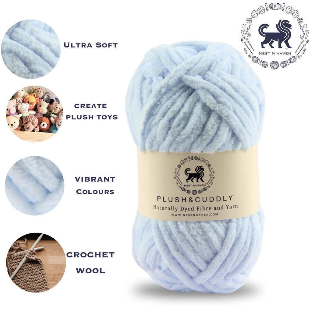 Plush and Cuddly Yarn (100 gram) - Pastel Blue
