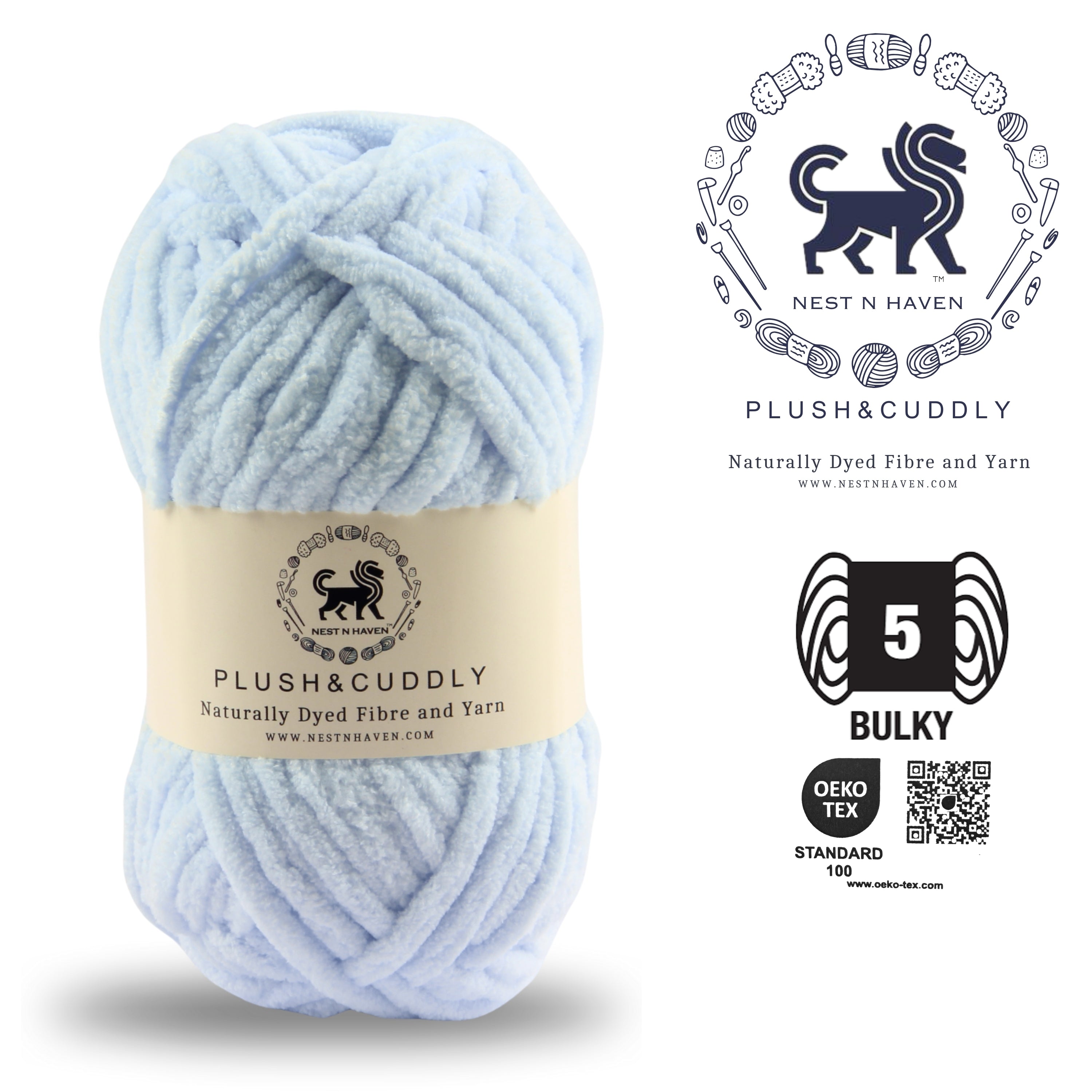 Plush and Cuddly Yarn (100 gram) - Pastel Blue