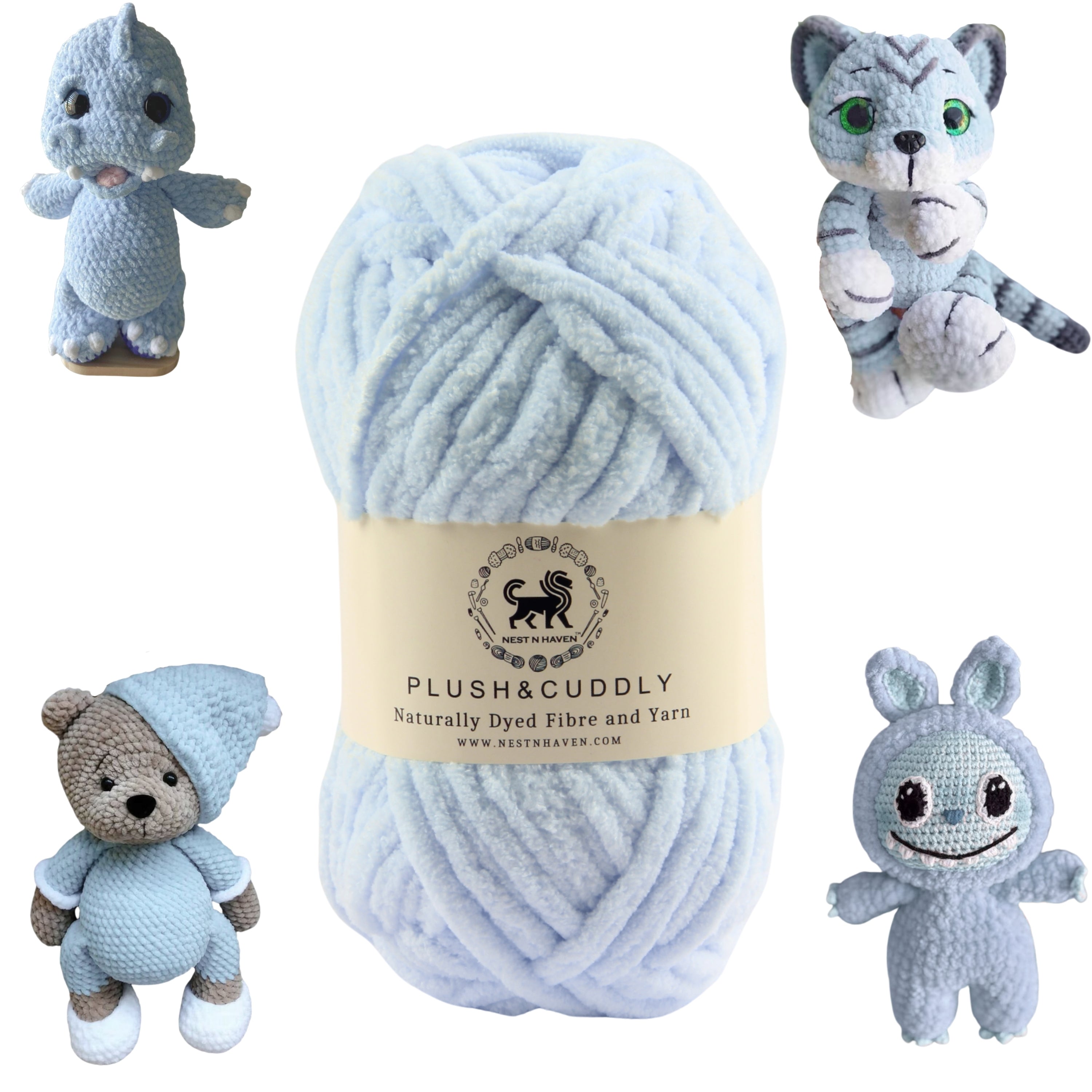 Plush and Cuddly Yarn (100 gram) - Pastel Blue