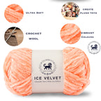 Ice Velvet Yarn, Chenille Supersoft Hand Knitting yarn Ball: (100 Gram) Peach