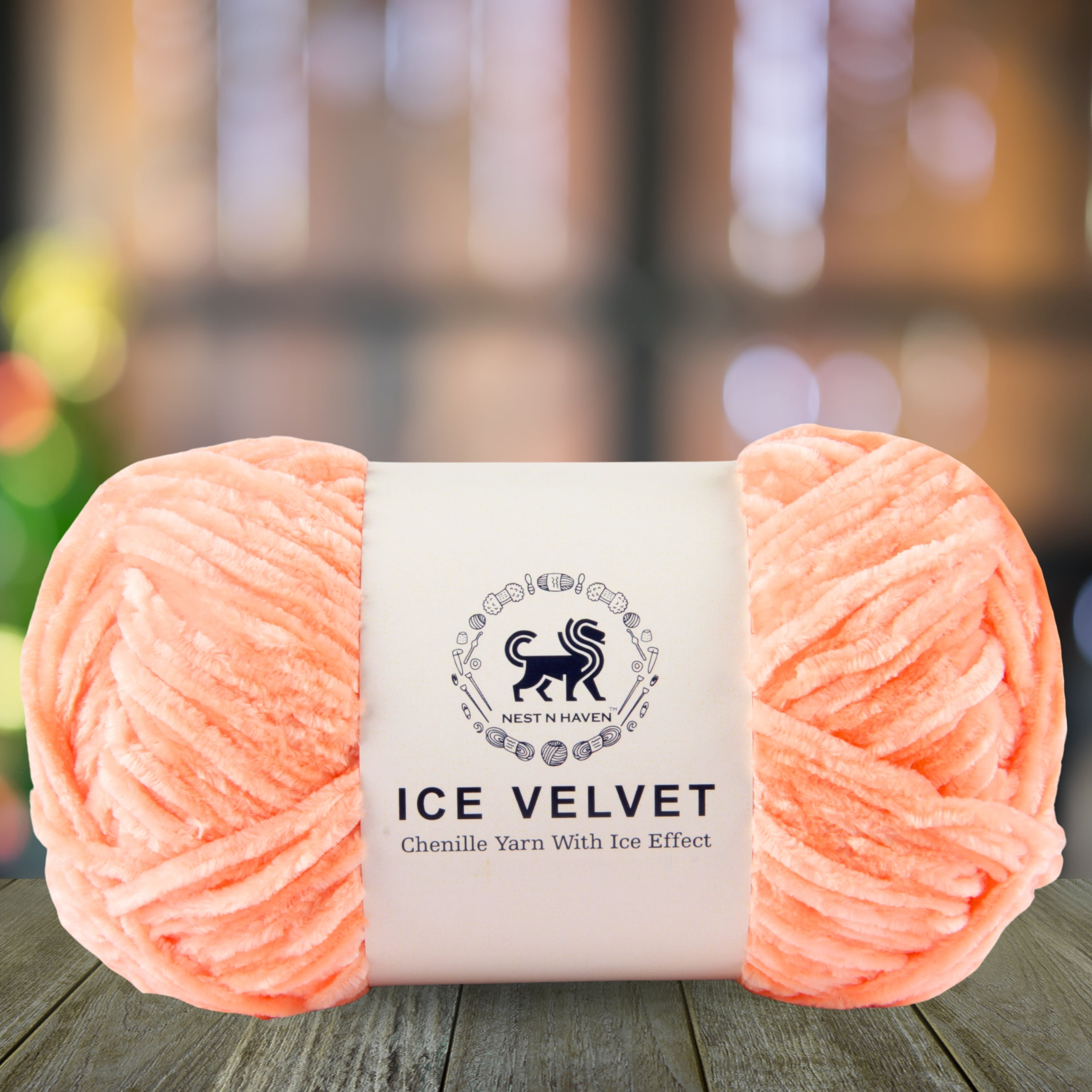 Ice Velvet Yarn, Chenille Supersoft Hand Knitting yarn Ball: (100 Gram) Peach