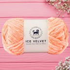Ice Velvet Yarn, Chenille Supersoft Hand Knitting yarn Ball: (100 Gram) Peach