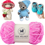 Ice Velvet Yarn, Chenille Supersoft Hand Knitting yarn Ball: (100 Gram) Persian Pink