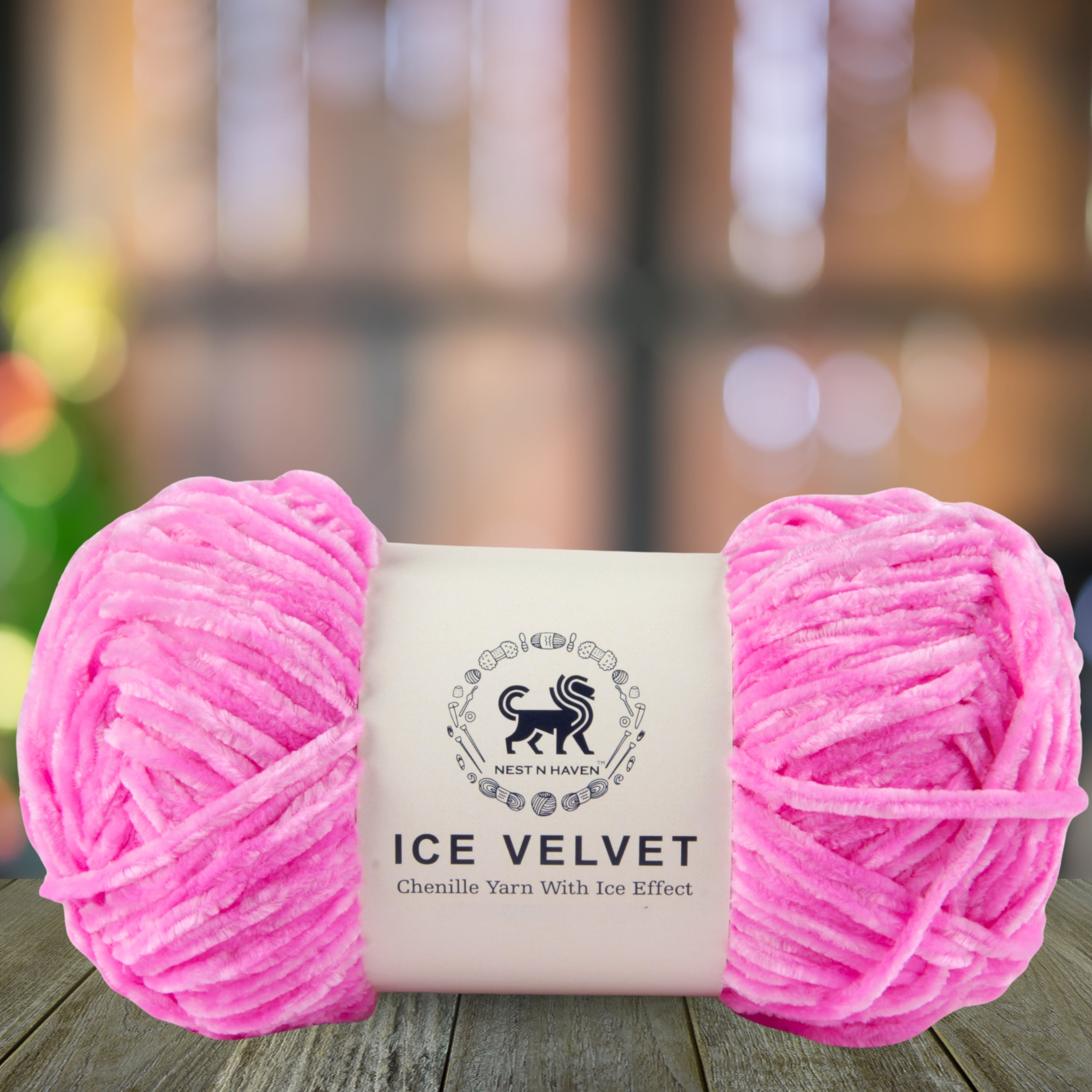 Ice Velvet Yarn, Chenille Supersoft Hand Knitting yarn Ball: (100 Gram) Persian Pink