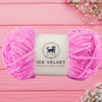 Ice Velvet Yarn, Chenille Supersoft Hand Knitting yarn Ball: (100 Gram) Persian Pink