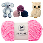 Ice Velvet Yarn, Chenille Supersoft Hand Knitting yarn Ball: (100 Gram) Pink