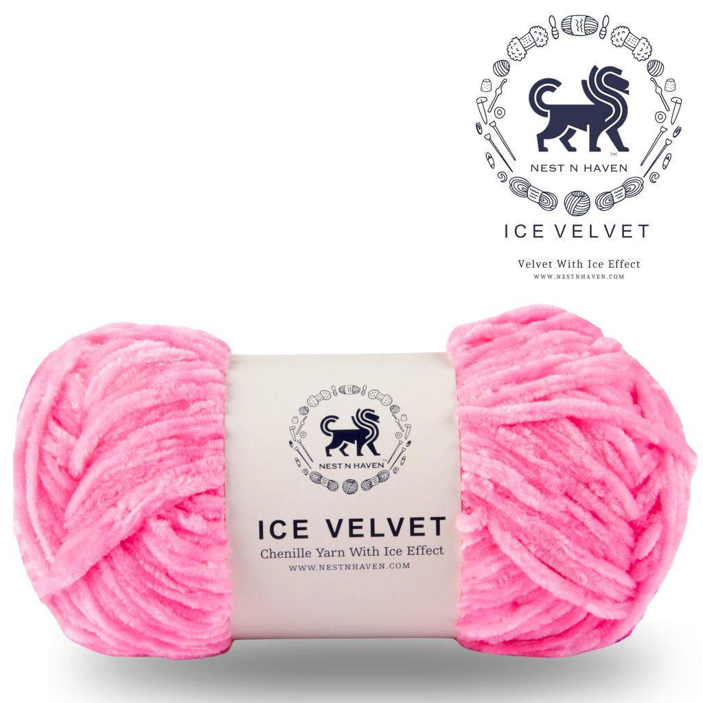 Ice Velvet Yarn, Chenille Supersoft Hand Knitting yarn Ball: (100 Gram) Pink