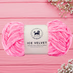 Ice Velvet Yarn, Chenille Supersoft Hand Knitting yarn Ball: (100 Gram) Pink