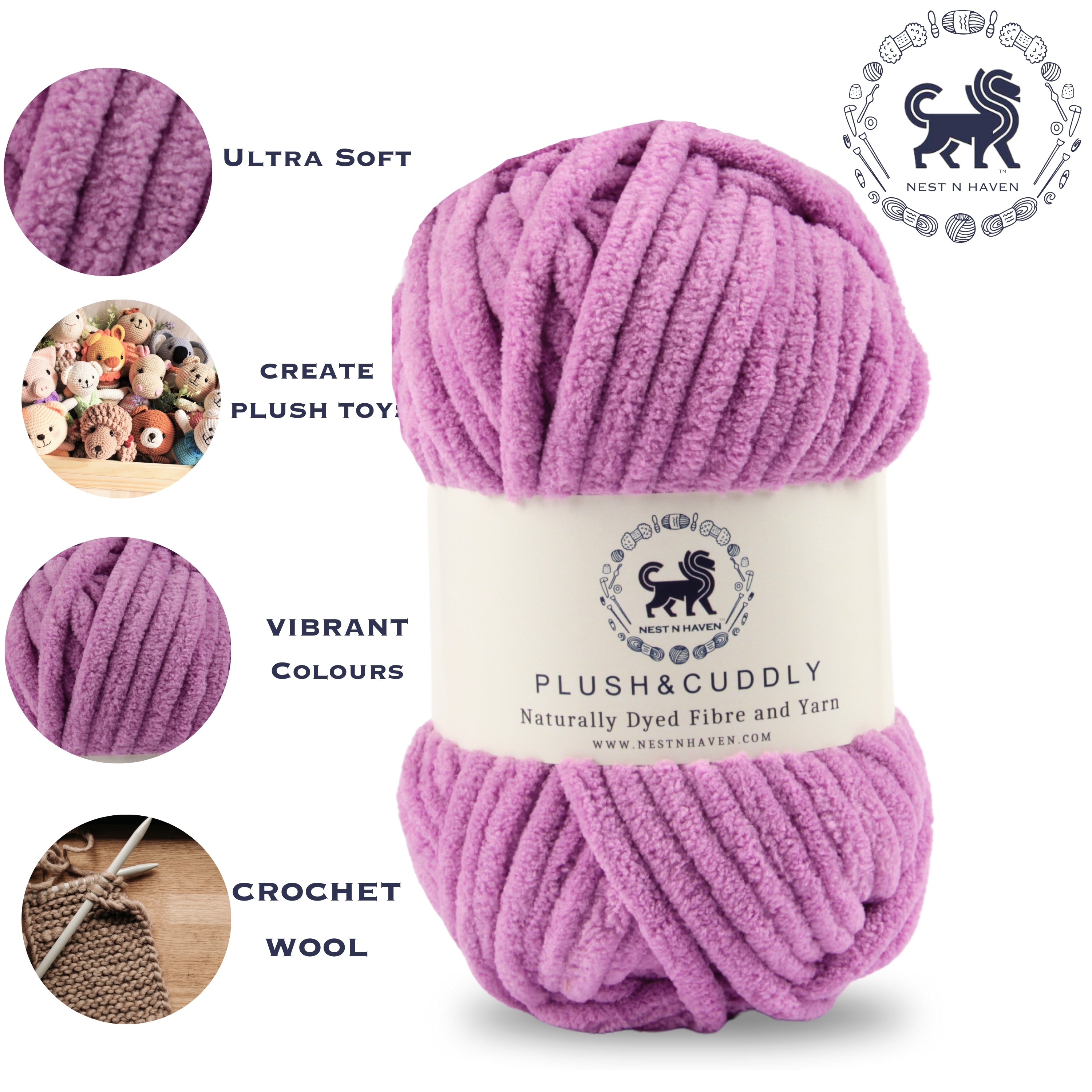Plush and Cuddly Yarn (100 gram) - Purple